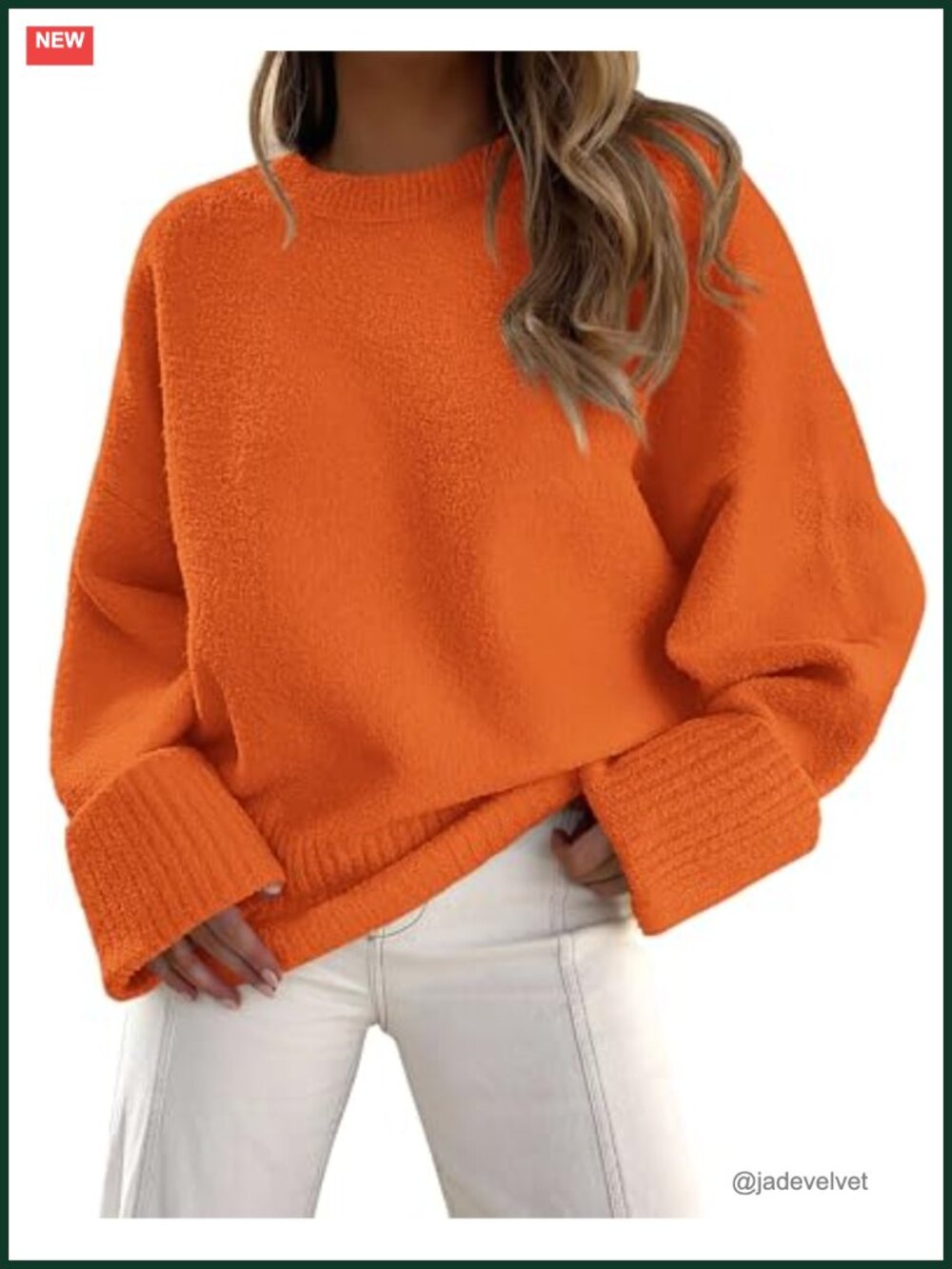 Oversized Fuzzy Pullover Sweater Crewneck Long Sleeve Relaxed Fit